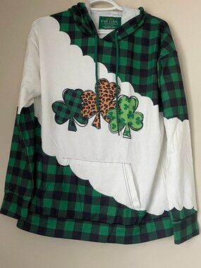 St. Patrick’s Day Shamrock Plaid Hoodie